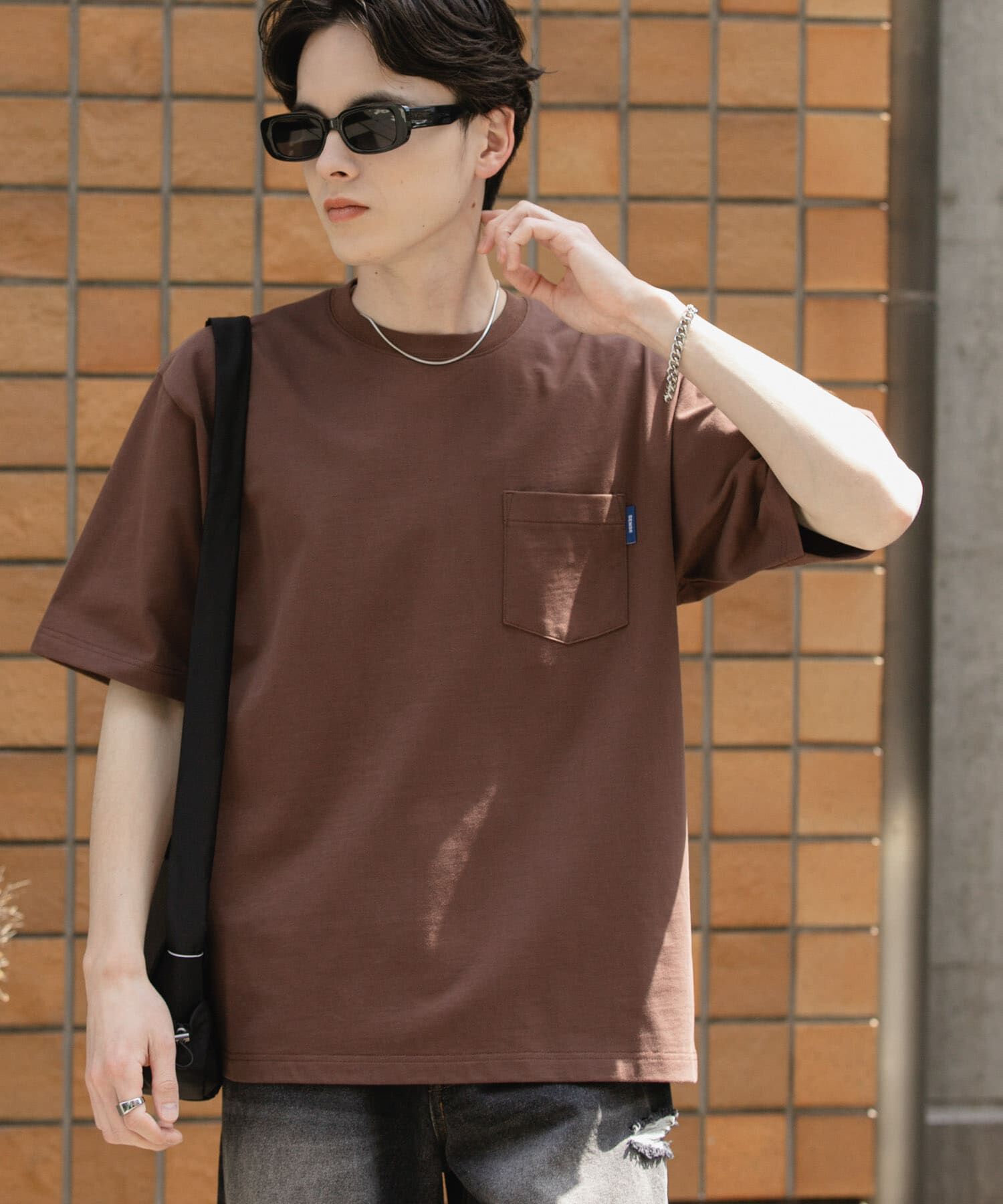 SENSE OF PLACE by URBAN RESEARCH「『WEB限定』『ﾕﾆｾｯｸｽ』ﾋﾟｽﾈｰﾑ付きﾎﾟｹｯﾄｼｮｰﾄｽﾘｰ 」|Tシャツ・カットソー|