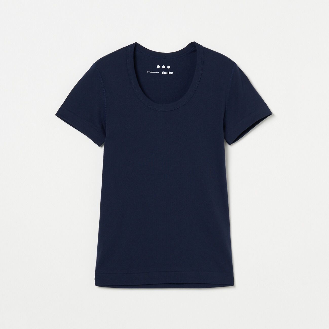  「three dots JESSICA SHORT SLEEVE」|Tシャツ・カットソー|ネイビー