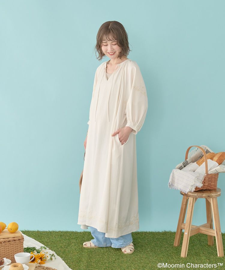 AMERICAN HOLIC「【WEB限定】Moomin 刺繍スキッパーワンピース」|ワンピース|