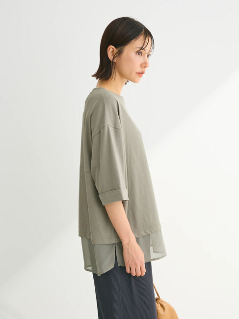 Green Parks「5分袖裾シアードッキングチュニック」|チュニック|