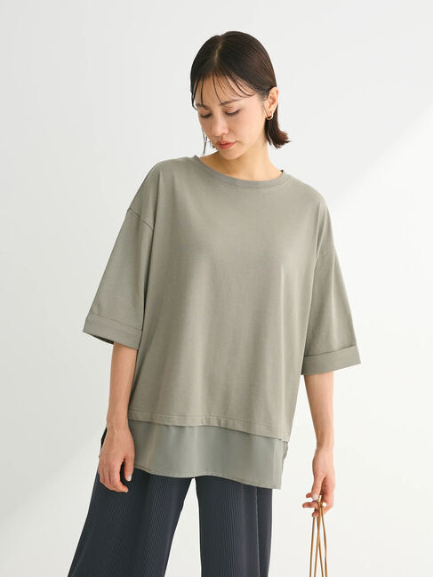 Green Parks「5分袖裾シアードッキングチュニック」|チュニック|