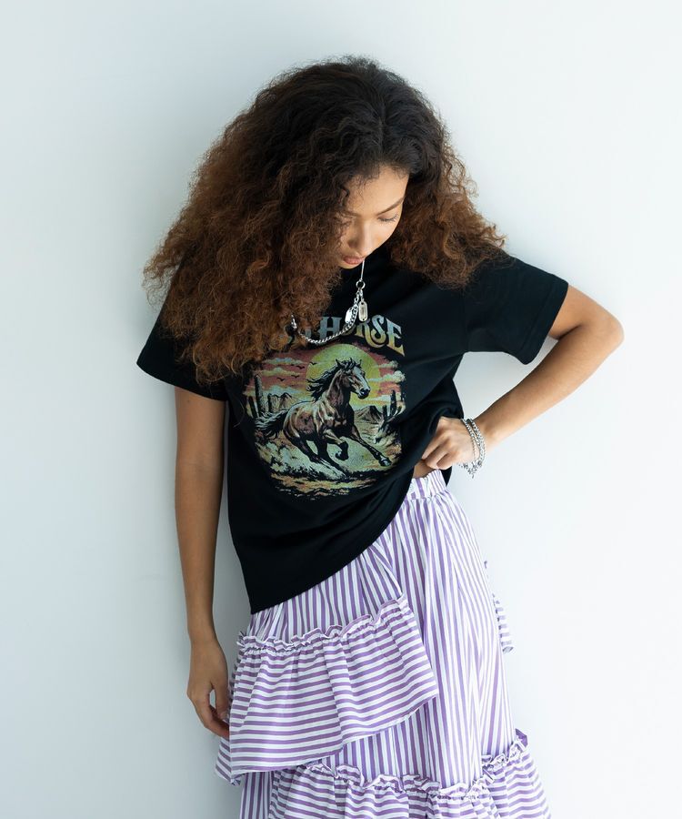 GARAGE OF GOOD CLOTHING「ウエスタンhorseプリントT」|Tシャツ・カットソー|