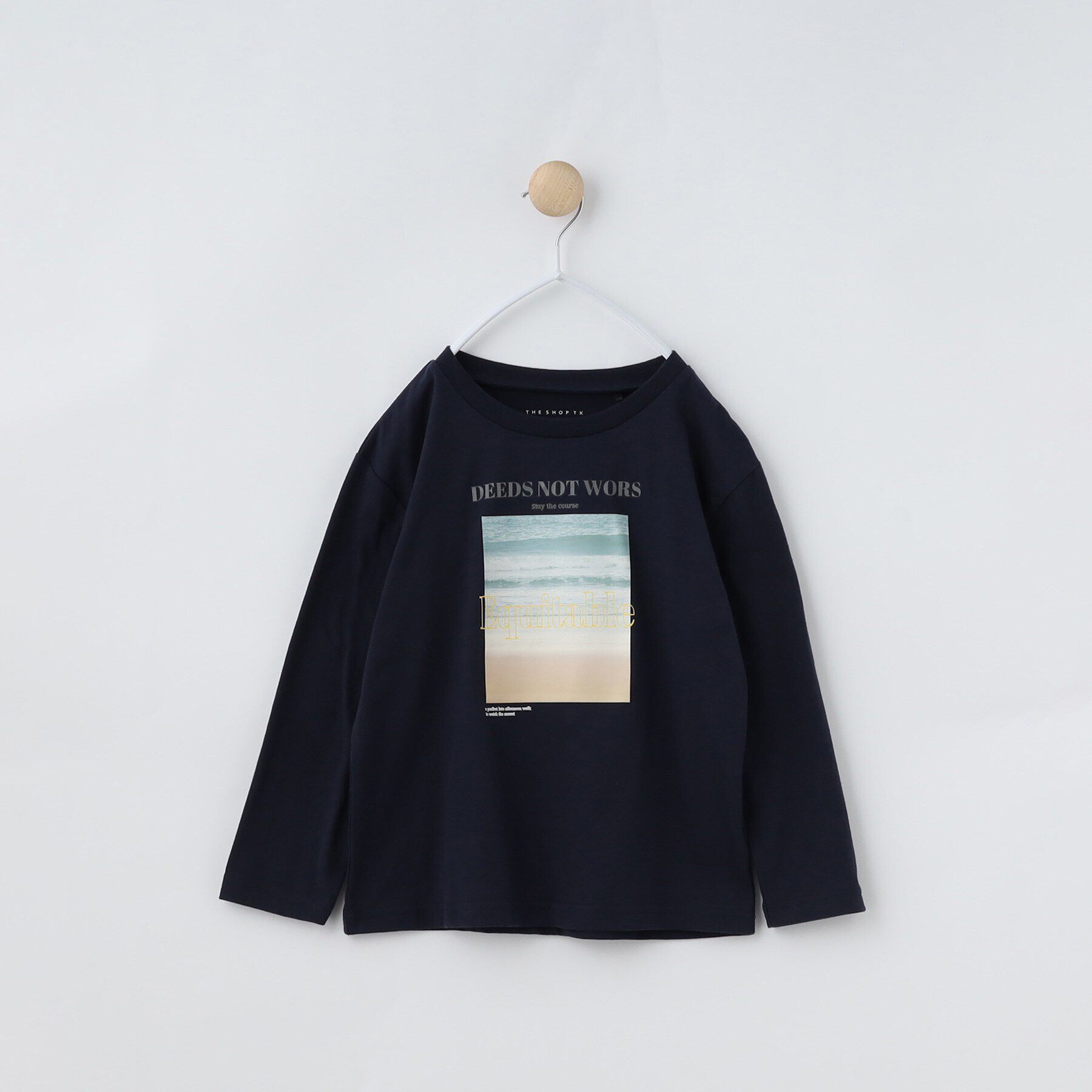 THE SHOP TK「【120－150】フォトプリント長袖Tシャツ/洗濯機OK」|Tシャツ・カットソー|ネイビー(094)