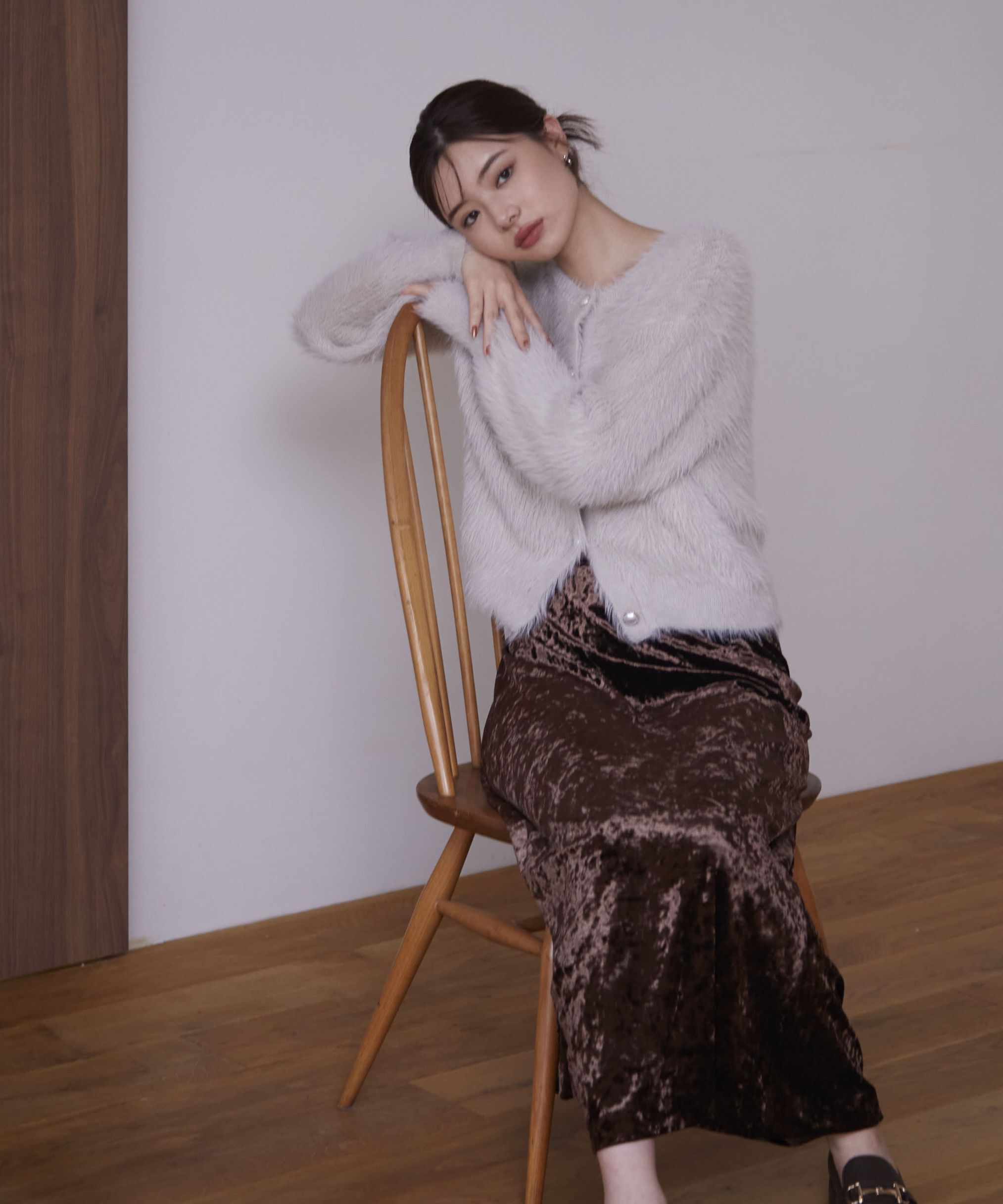 PROPORTION BODY DRESSING「ベロアロングスカート　24AW」|スカート|ブラウン