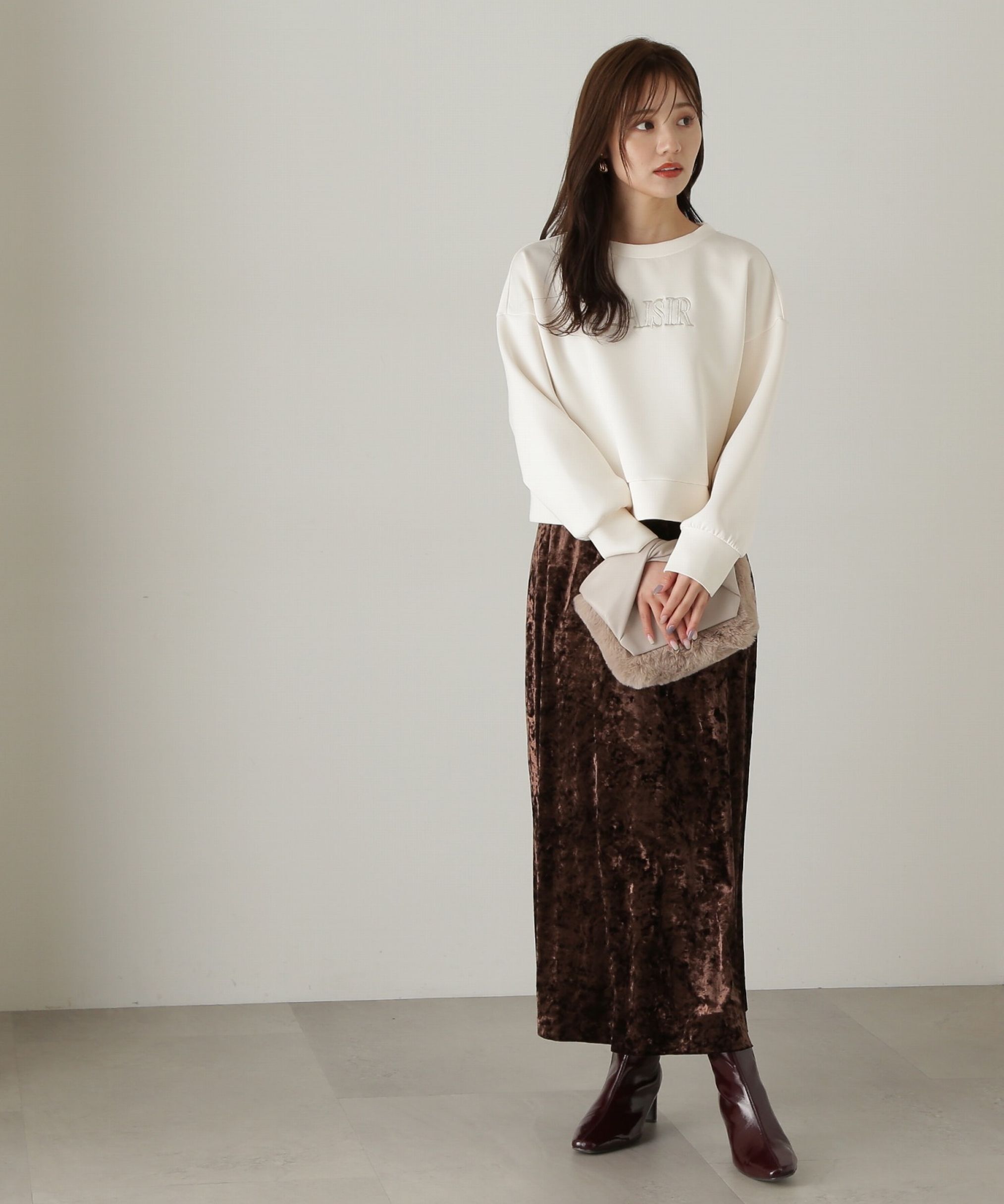 PROPORTION BODY DRESSING「ベロアロングスカート　24AW」|スカート|