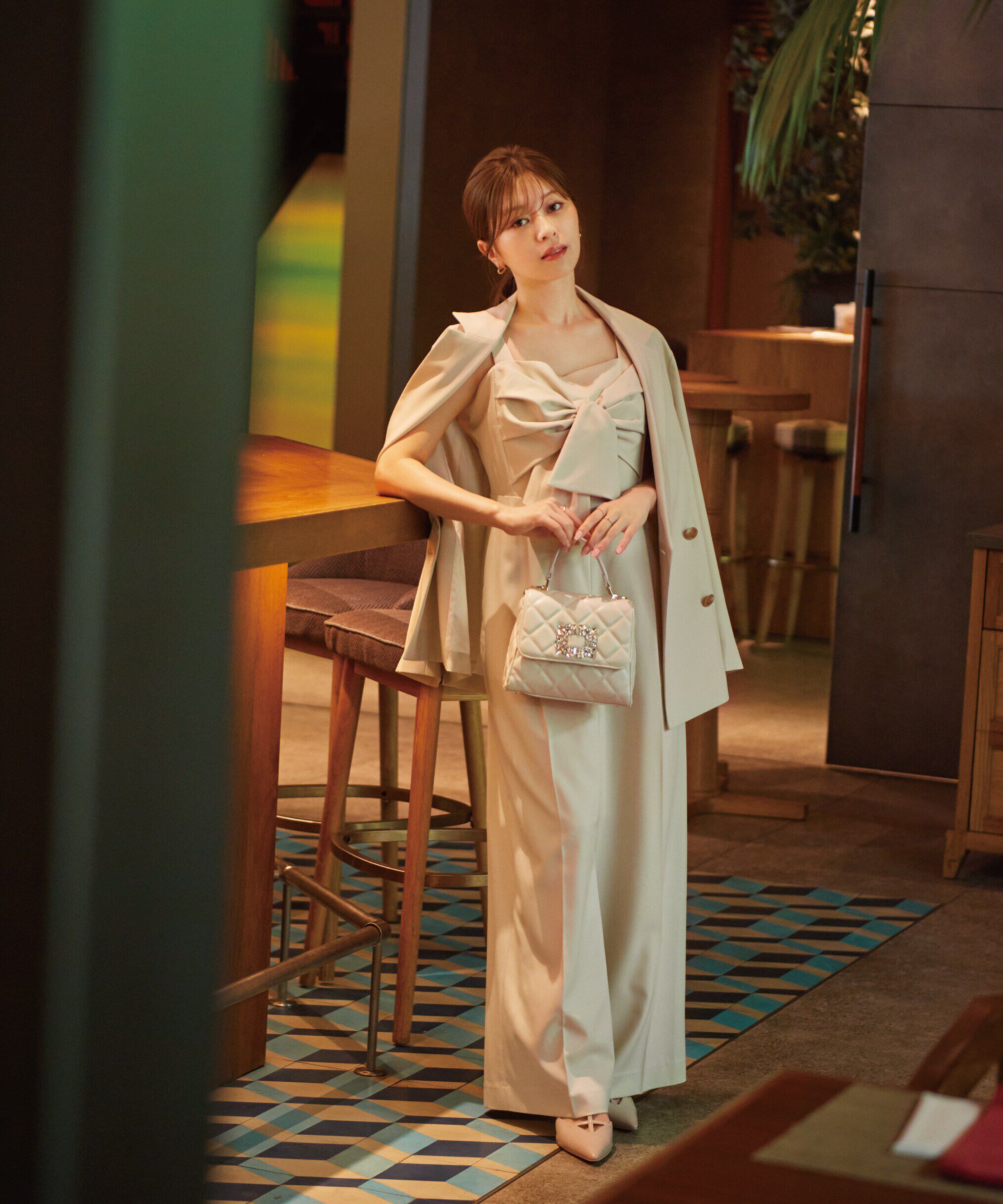 PROPORTION BODY DRESSING「リボンオールインワン」|ワンピース|ベージュ