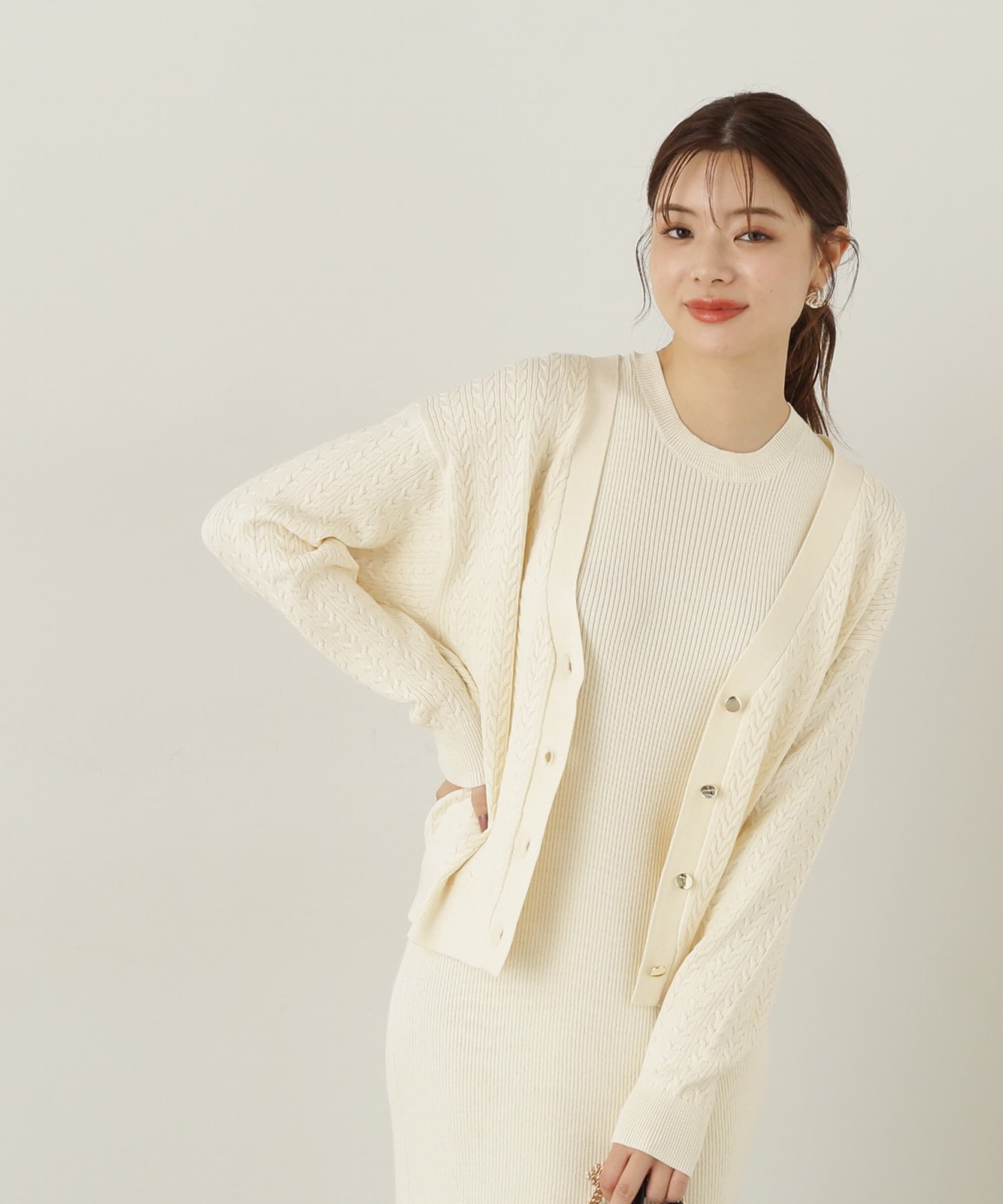 PROPORTION BODY DRESSING「ケーブルカーディガンニットセットアップ」|ワンピース|