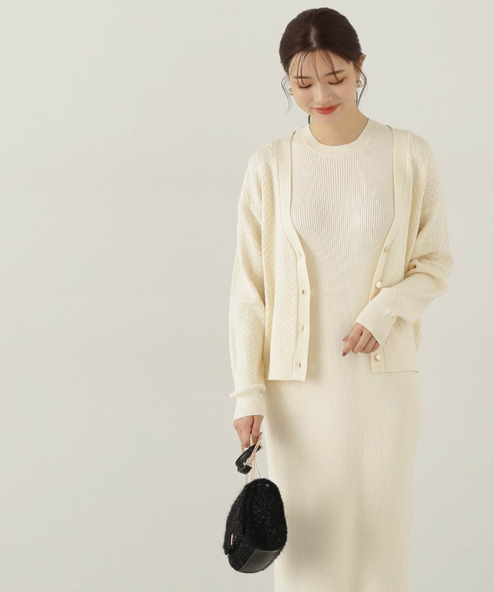 PROPORTION BODY DRESSING「ケーブルカーディガンニットセットアップ」|ワンピース|
