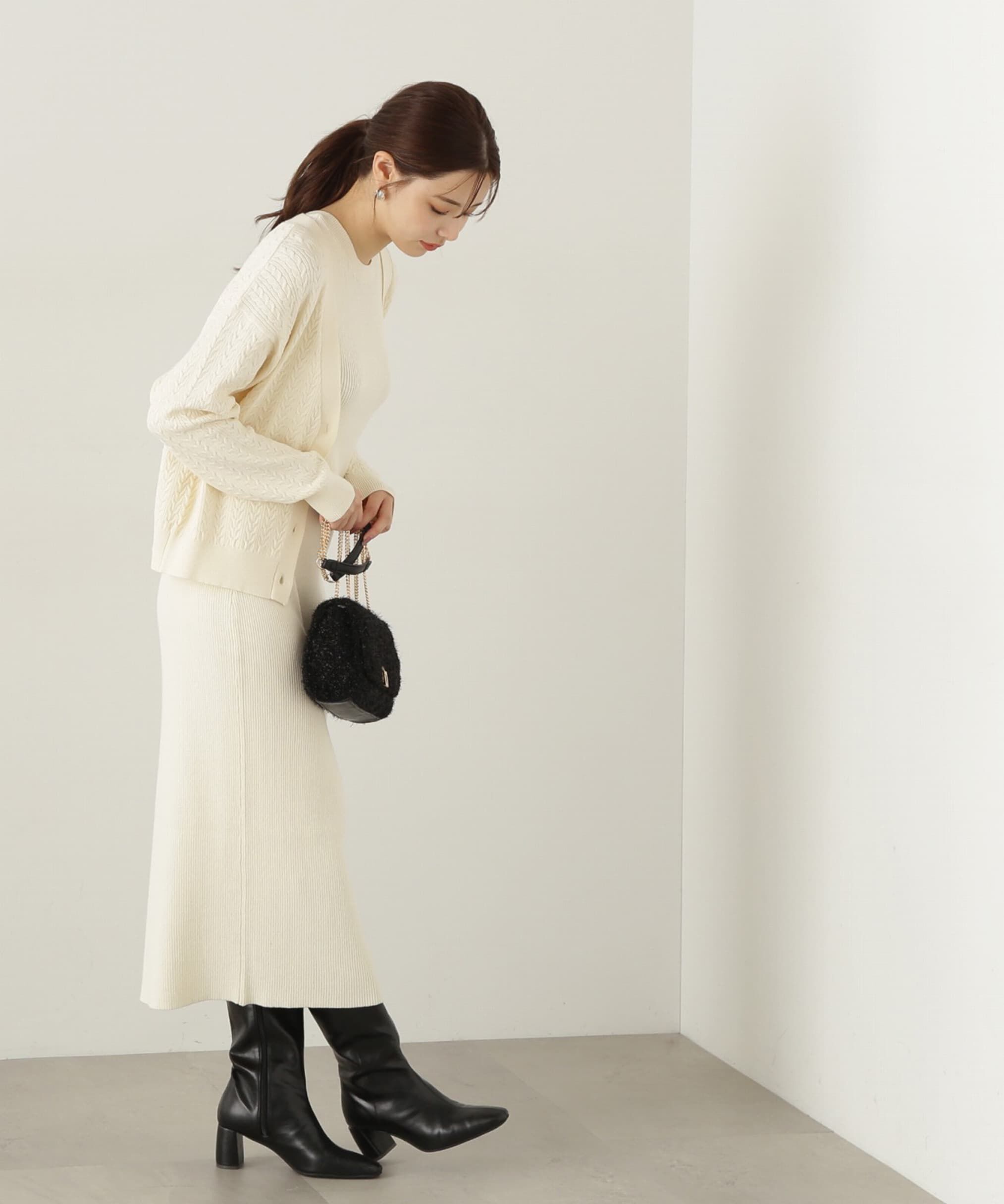 PROPORTION BODY DRESSING「ケーブルカーディガンニットセットアップ」|ワンピース|