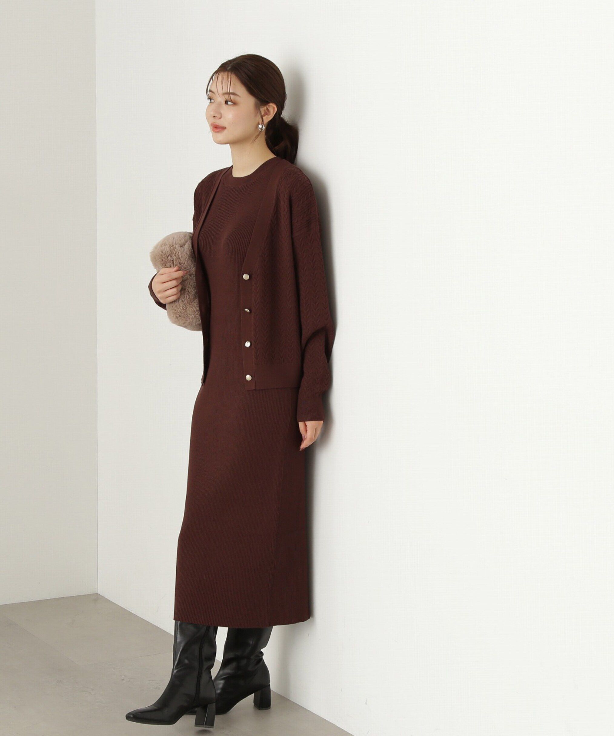PROPORTION BODY DRESSING「ケーブルカーディガンニットセットアップ」|ワンピース|