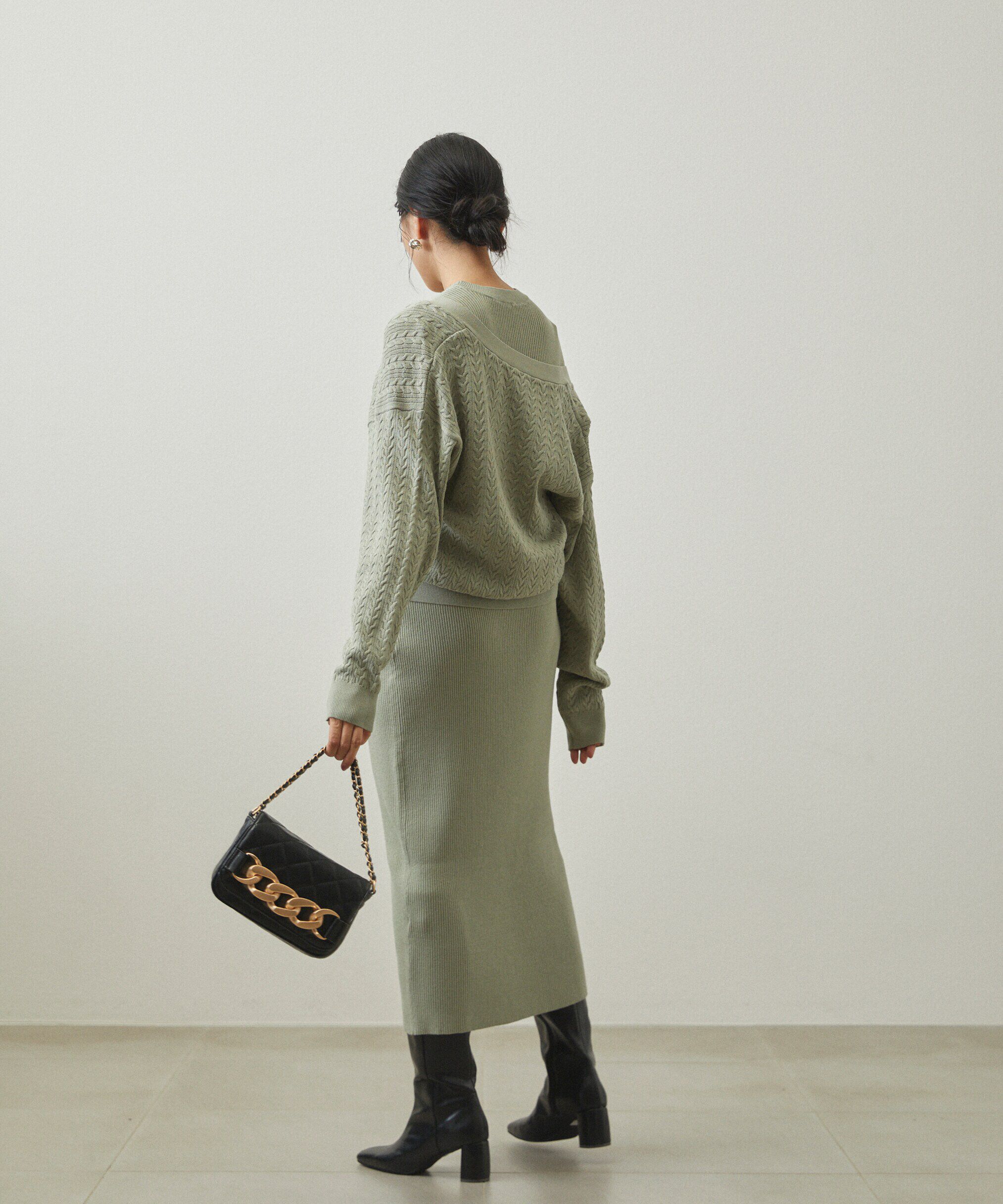 PROPORTION BODY DRESSING「ケーブルカーディガンニットセットアップ」|ワンピース|