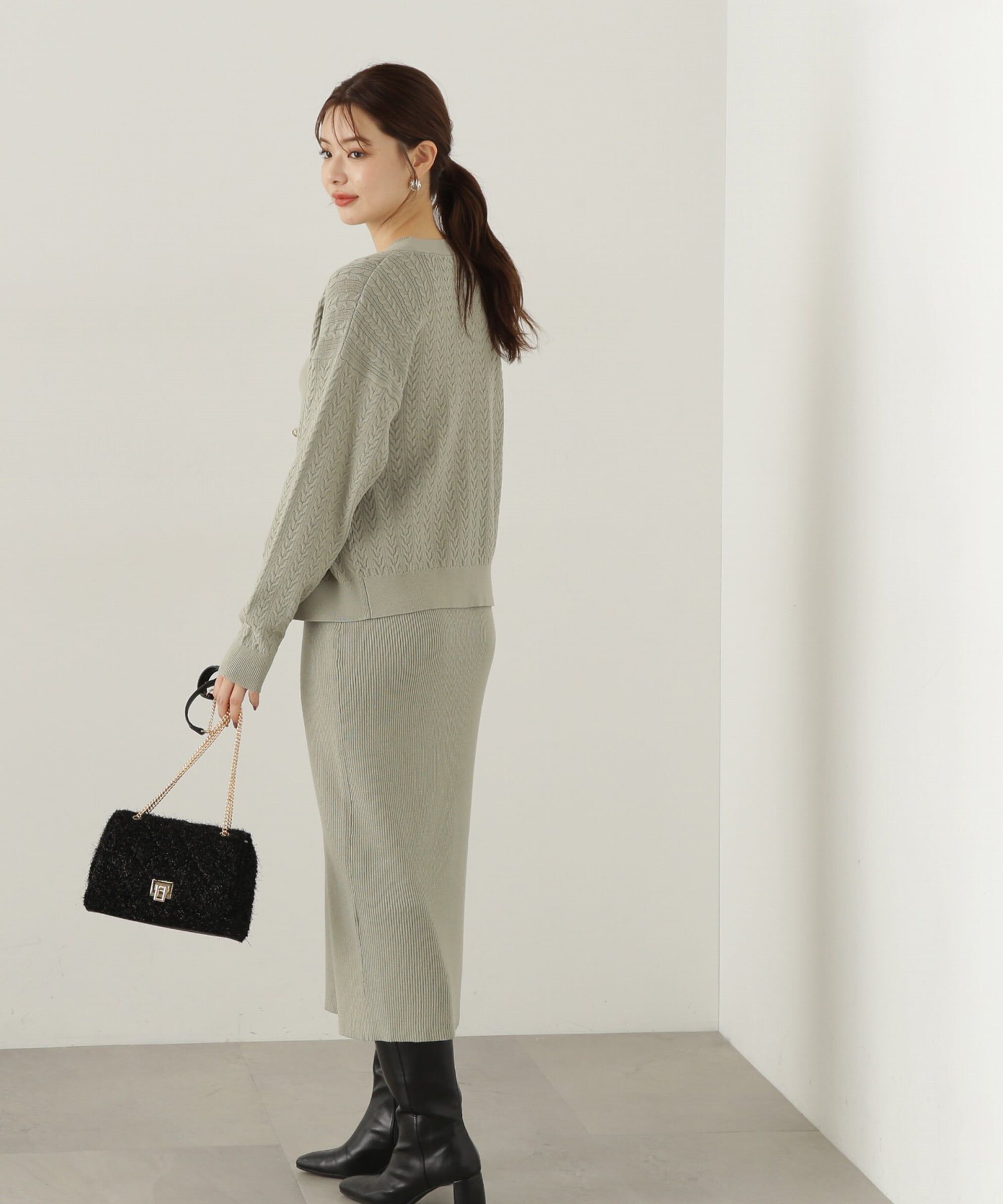 PROPORTION BODY DRESSING「ケーブルカーディガンニットセットアップ」|ワンピース|
