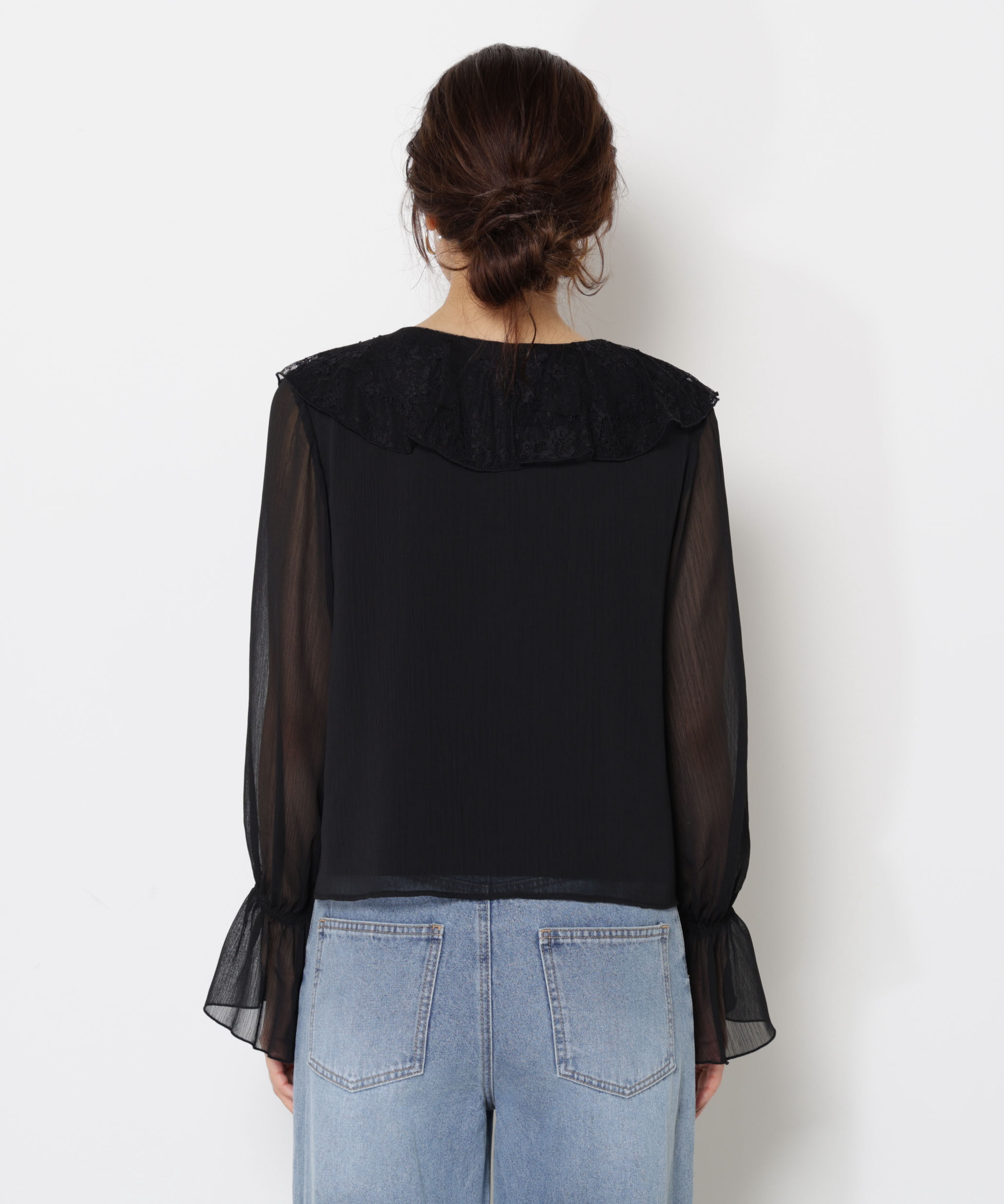 PROPORTION BODY DRESSING「レースフリル楊柳ブラウス 25AW」|シャツ・ブラウス|