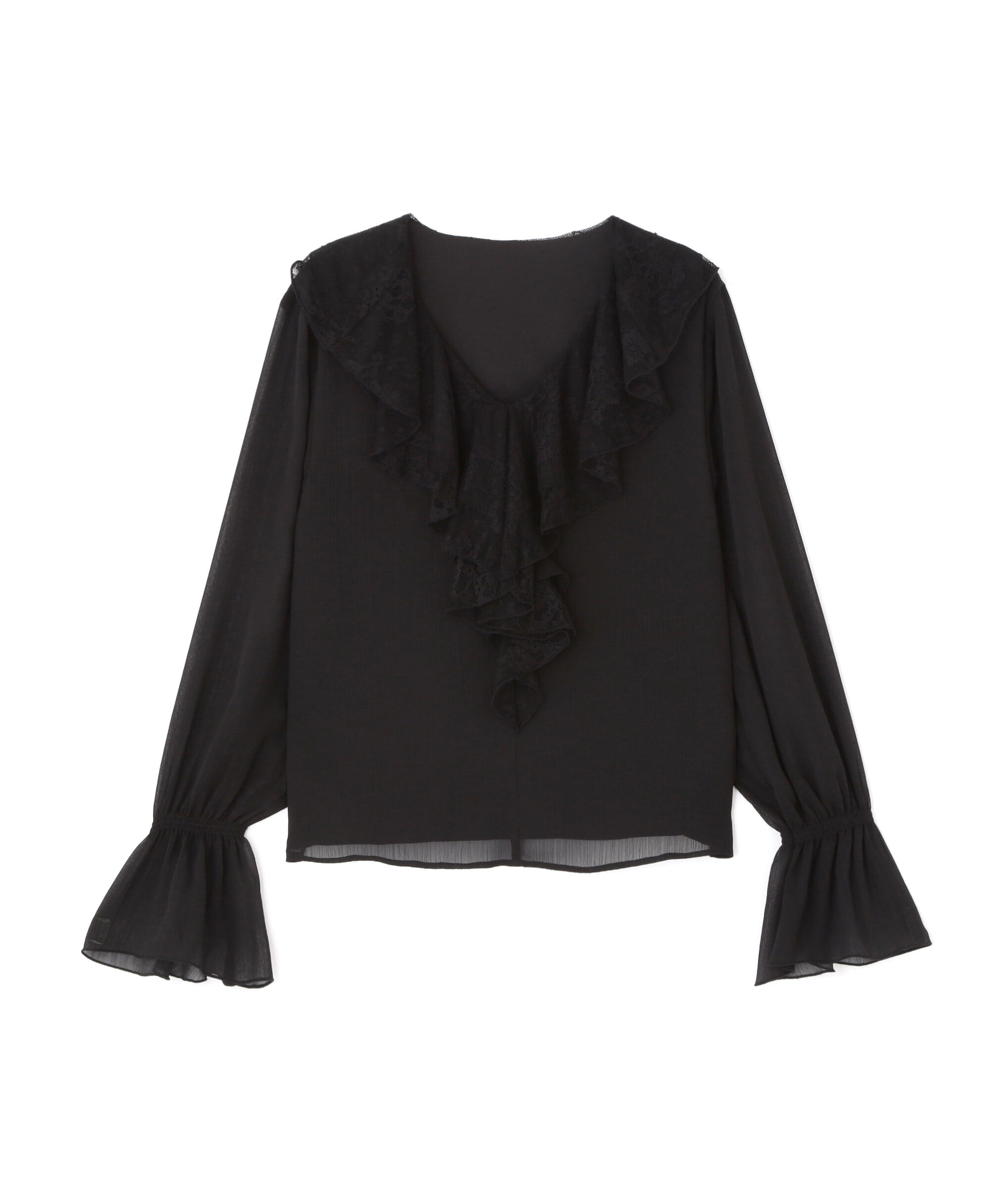 PROPORTION BODY DRESSING「レースフリル楊柳ブラウス 25AW」|シャツ・ブラウス|