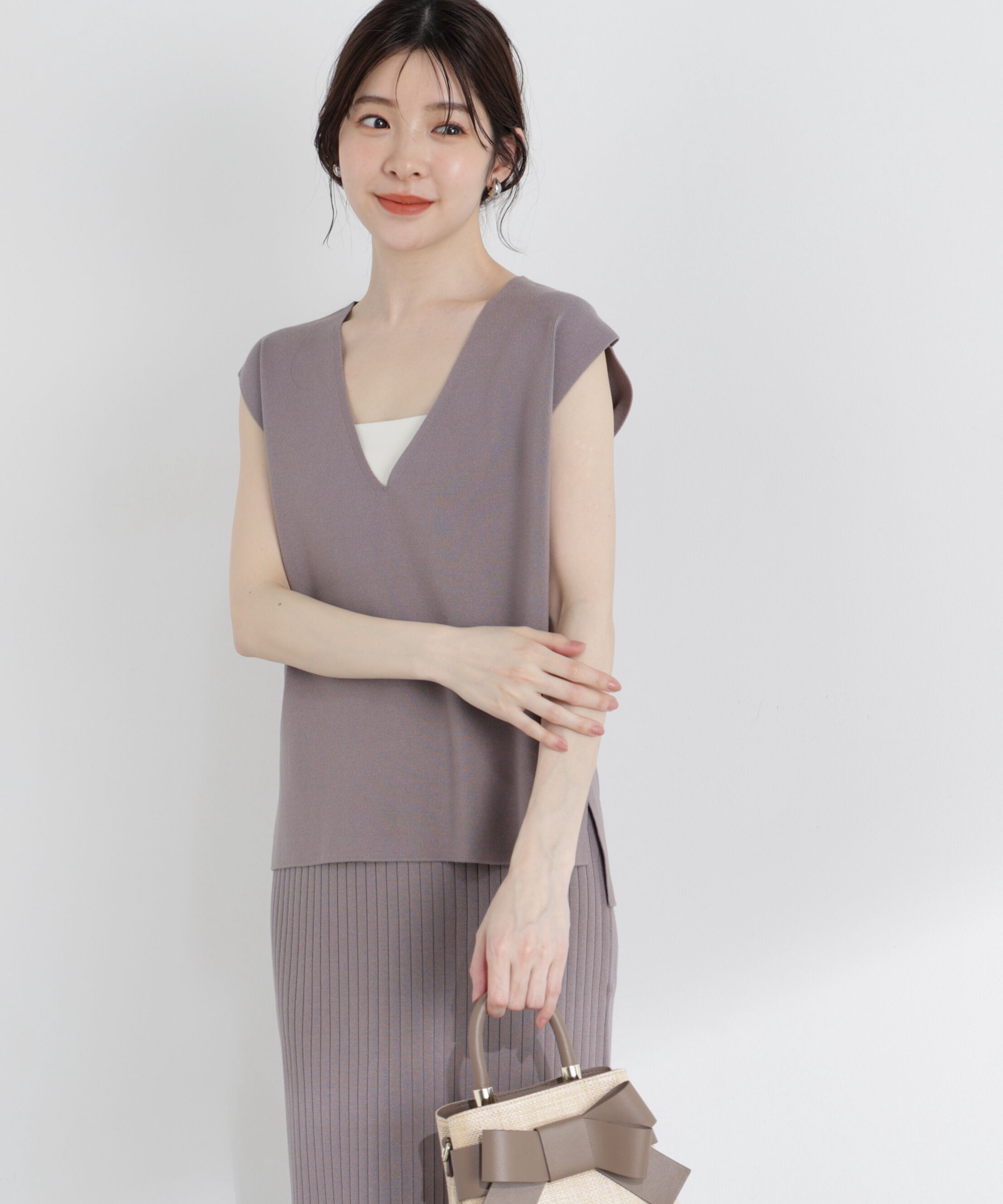 PROPORTION BODY DRESSING「ナローニットSETUP 25AW」|ワンピース|チャコール2