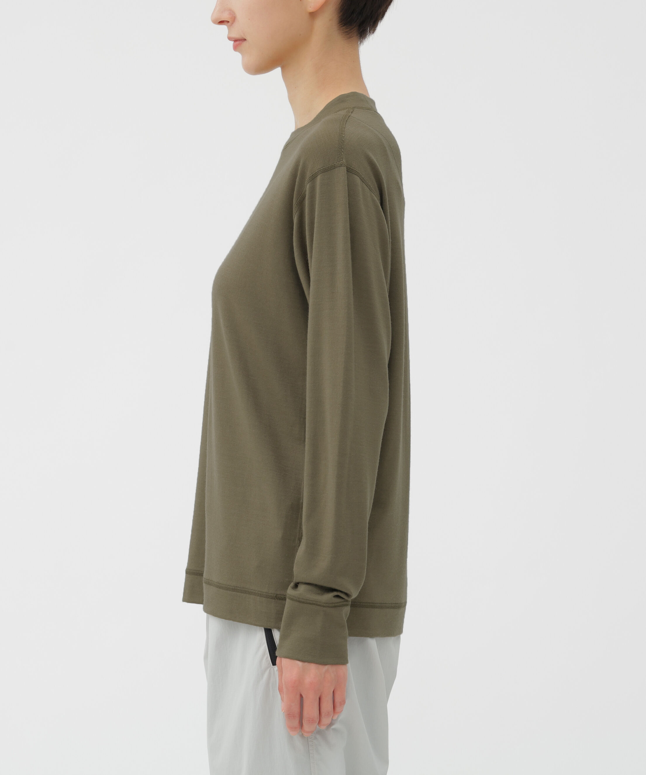  「FINEGAUGE WASHABLE WOOL JERSEY TOP」|Tシャツ・カットソー|