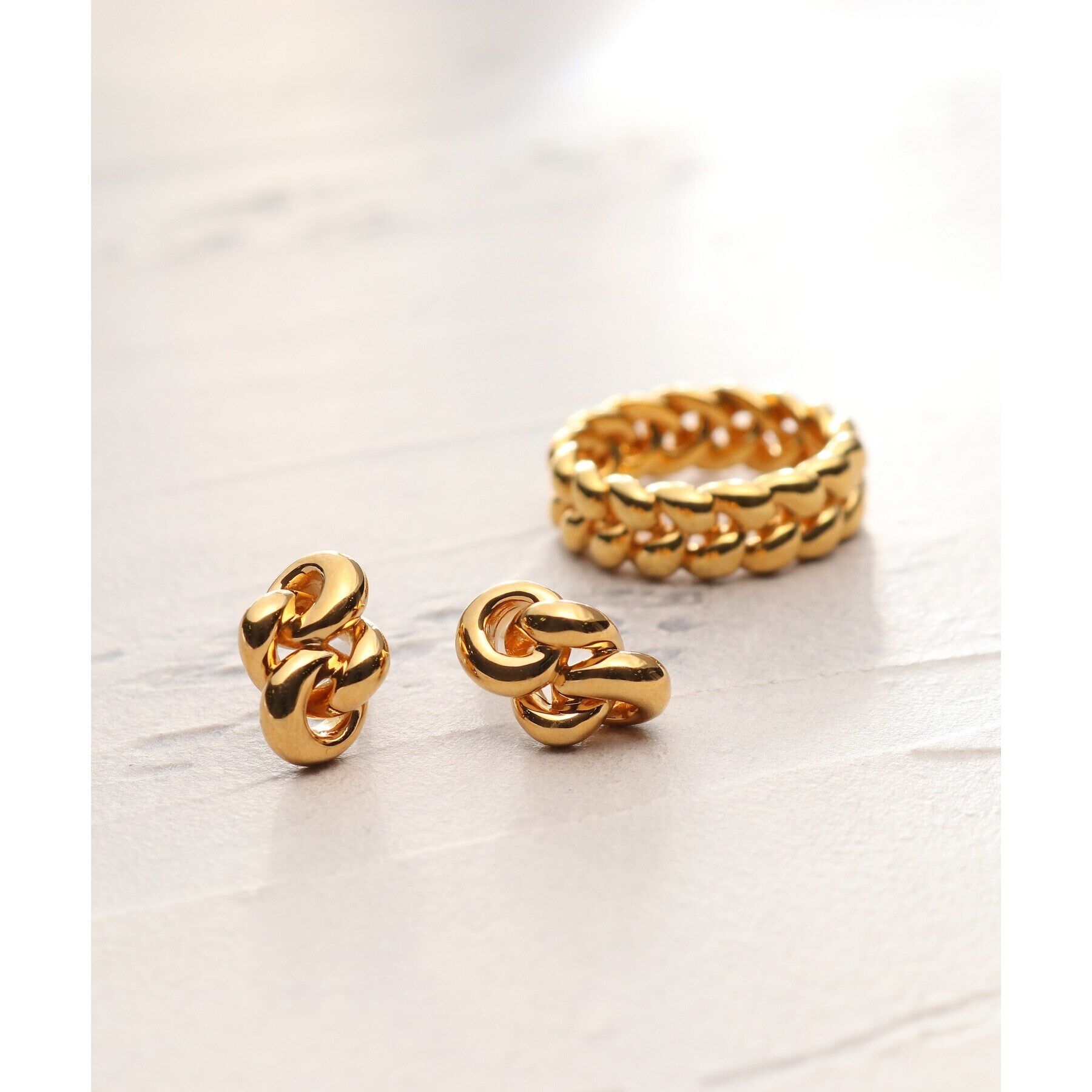 COCOSHNIK ONKITSCH「シルバー ニッティングモチーフ ピアス GP」|ピアス|