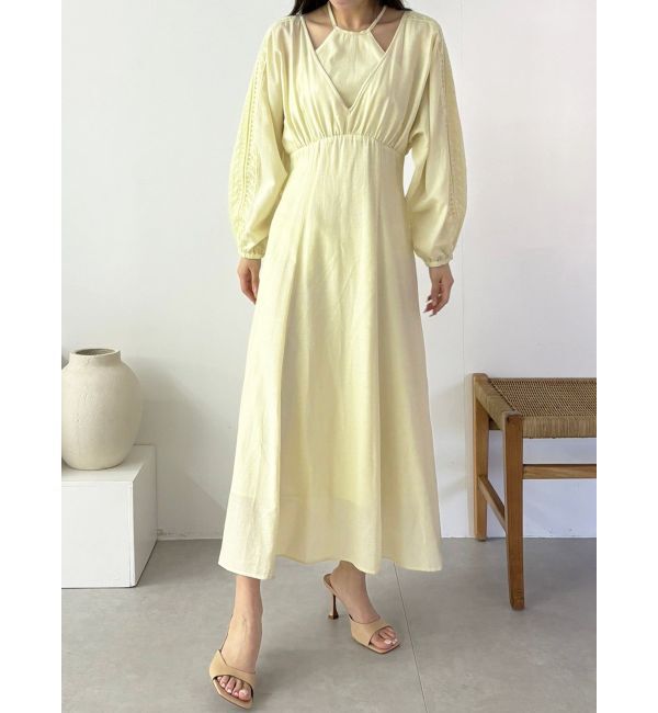 CALNAMUR「LAYERED DOLMAN OP/レイヤードドルマンワンピース」|ワンピース|