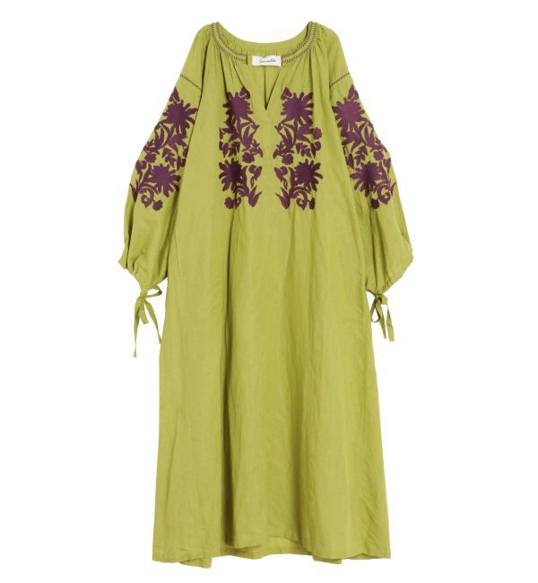 ELENDEEK「sar/CTN LINEN BIG FLOWER EMB DRESS」|ワンピース|