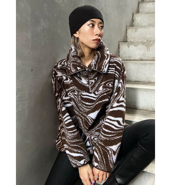 EMODA「ハーフジップボアプルオーバー」|Tシャツ・カットソー|