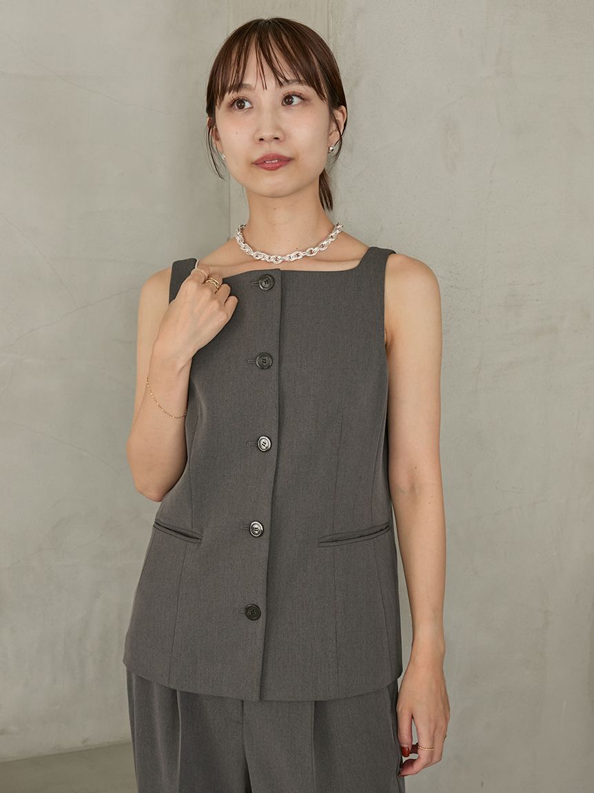 emmi atelier「【セットアップ対応】ジレトップス」|Tシャツ・カットソー|GRY