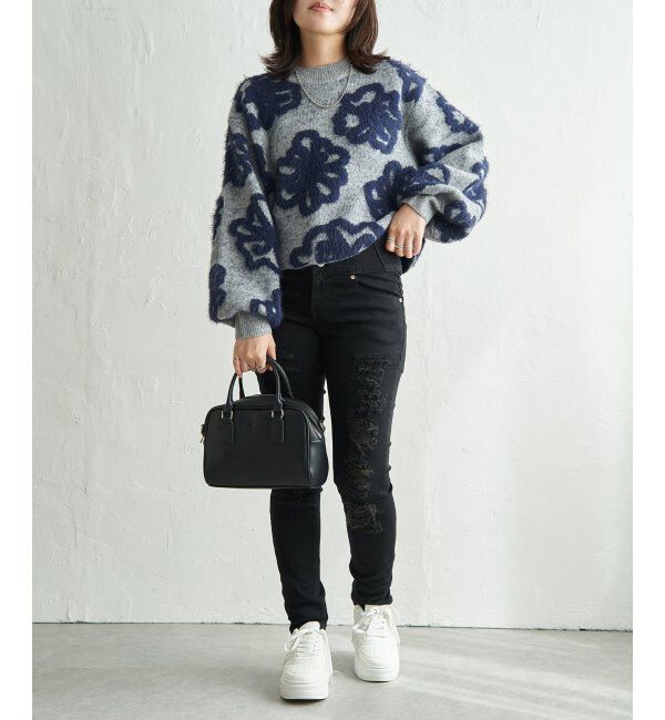 VENCE share style「BIGフラワーモチーフジャガードプルオーバー」|ニット・セーター|