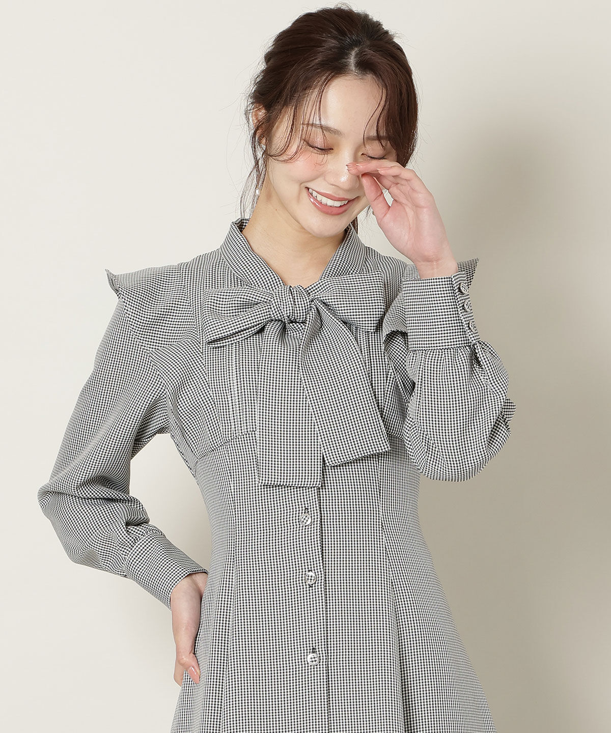 WILLSELECTION「リボンタイラッフルフレアワンピース」|ワンピース|
