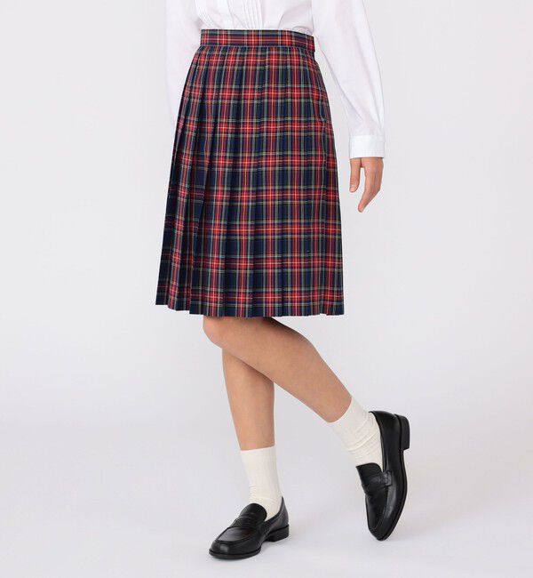 SHIPS KIDS「SHIPS KIDS:150～160cm / チェック プリーツ スカート」|スカート|レッド系