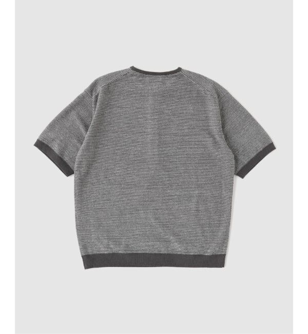 EDIFICE「《EDIFICE by PIPPIOLINO》パイル ボーダー ヘンリー」|Tシャツ・カットソー|