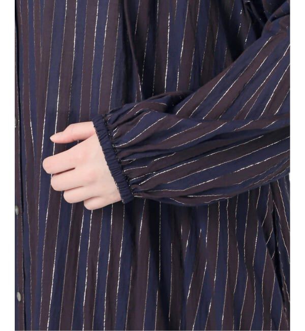 Spick and Span「《WEB限定 / 追加》HYUストライプギャザーシャツワンピース」|ワンピース|