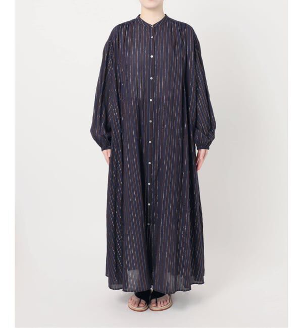 Spick and Span「《WEB限定 / 追加》HYUストライプギャザーシャツワンピース」|ワンピース|