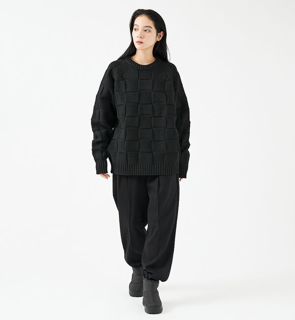 ABAHOUSE「【FORTUNA/フォルトゥナ】ECOTEC-Knit/編み込み風ニットプルオー」|ニット・セーター|