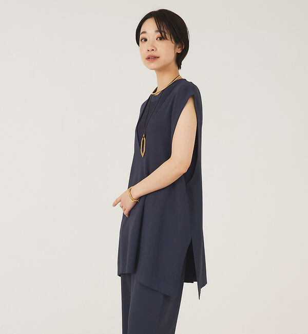 qualite「《セットアップ対応》レーヨンストレッチ2WAYニットジレ」|ベスト・ジレ|
