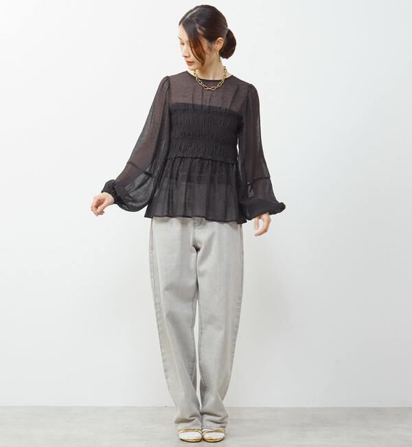 Soffitto「《WEB限定》前後2WAYシャーリングブラウス」|シャツ・ブラウス|