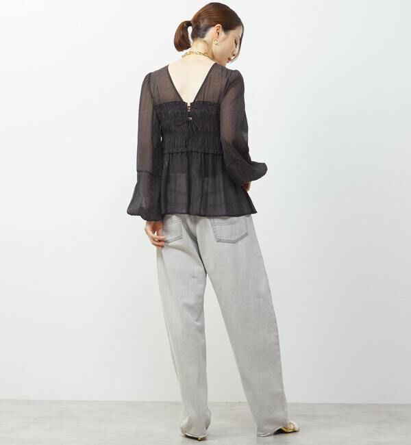 Soffitto「《WEB限定》前後2WAYシャーリングブラウス」|シャツ・ブラウス|