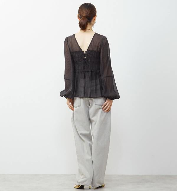 Soffitto「《WEB限定》前後2WAYシャーリングブラウス」|シャツ・ブラウス|