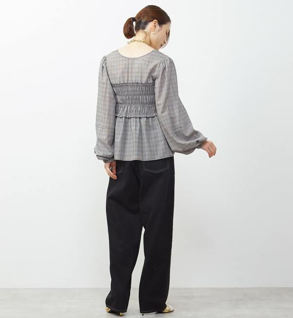 Soffitto「《WEB限定》前後2WAYシャーリングブラウス」|シャツ・ブラウス|