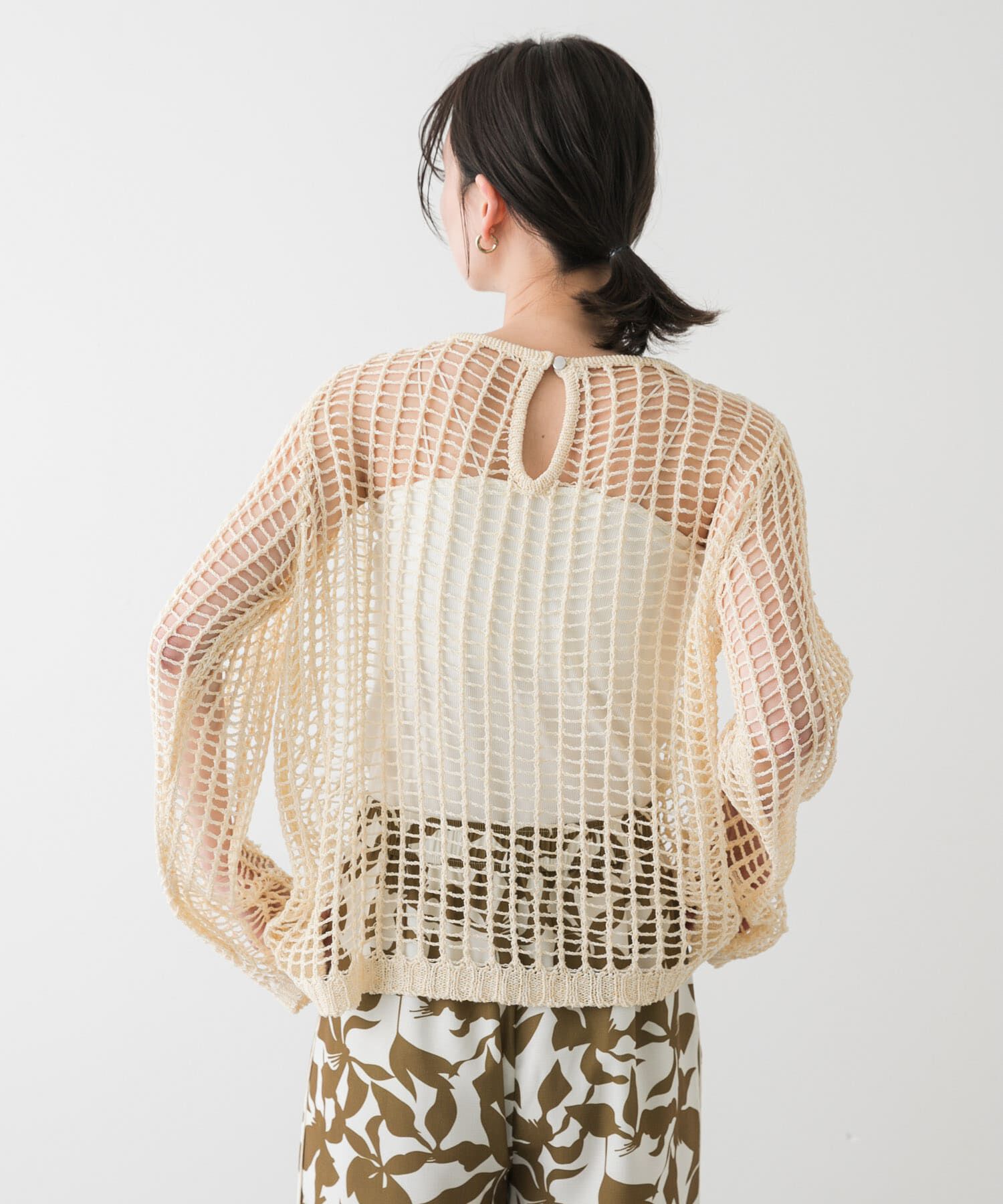 SENSE OF PLACE by URBAN RESEARCH「キーネックメッシュニット」|ニット・セーター|