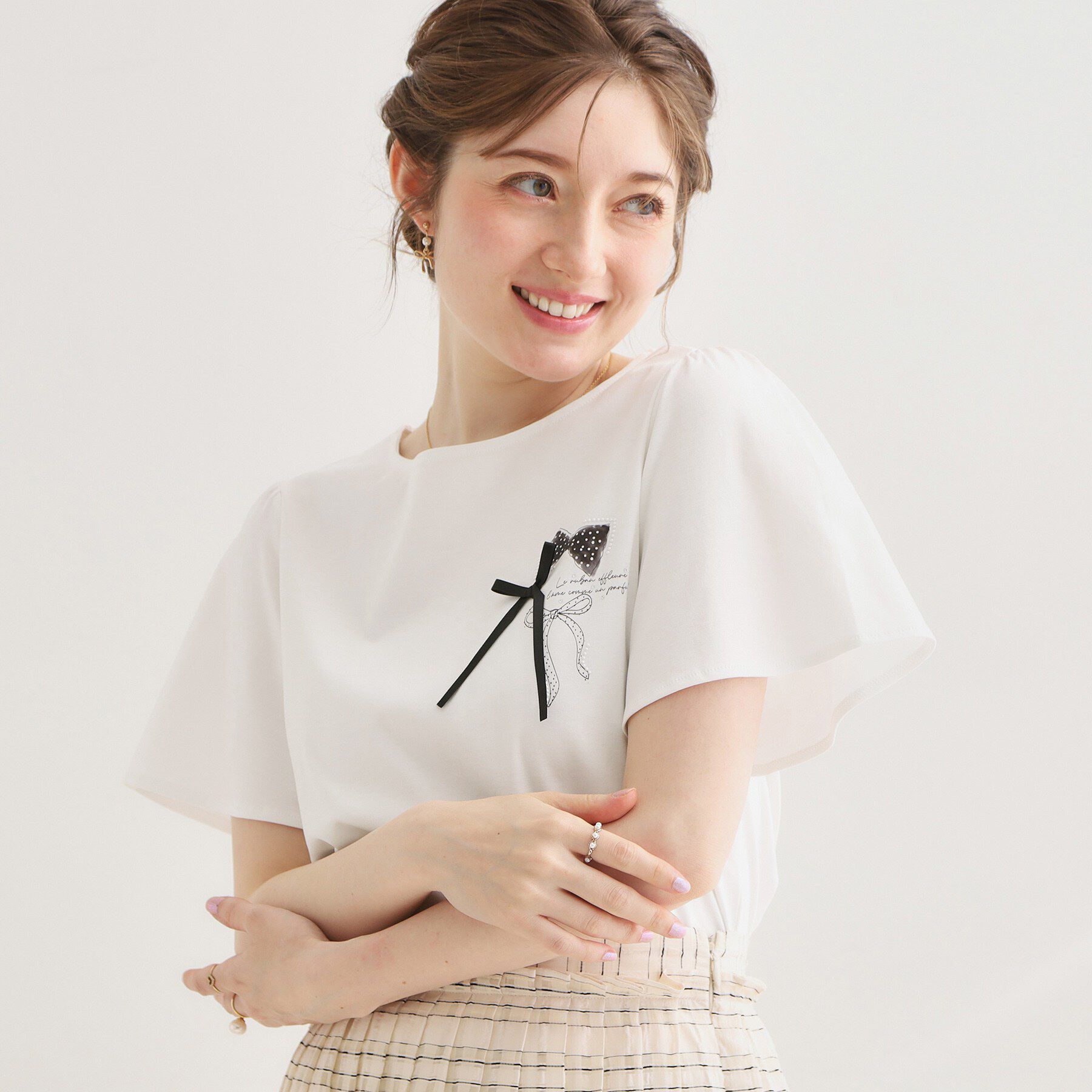 Couture broach「リボンプリントTシャツ」|Tシャツ・カットソー|