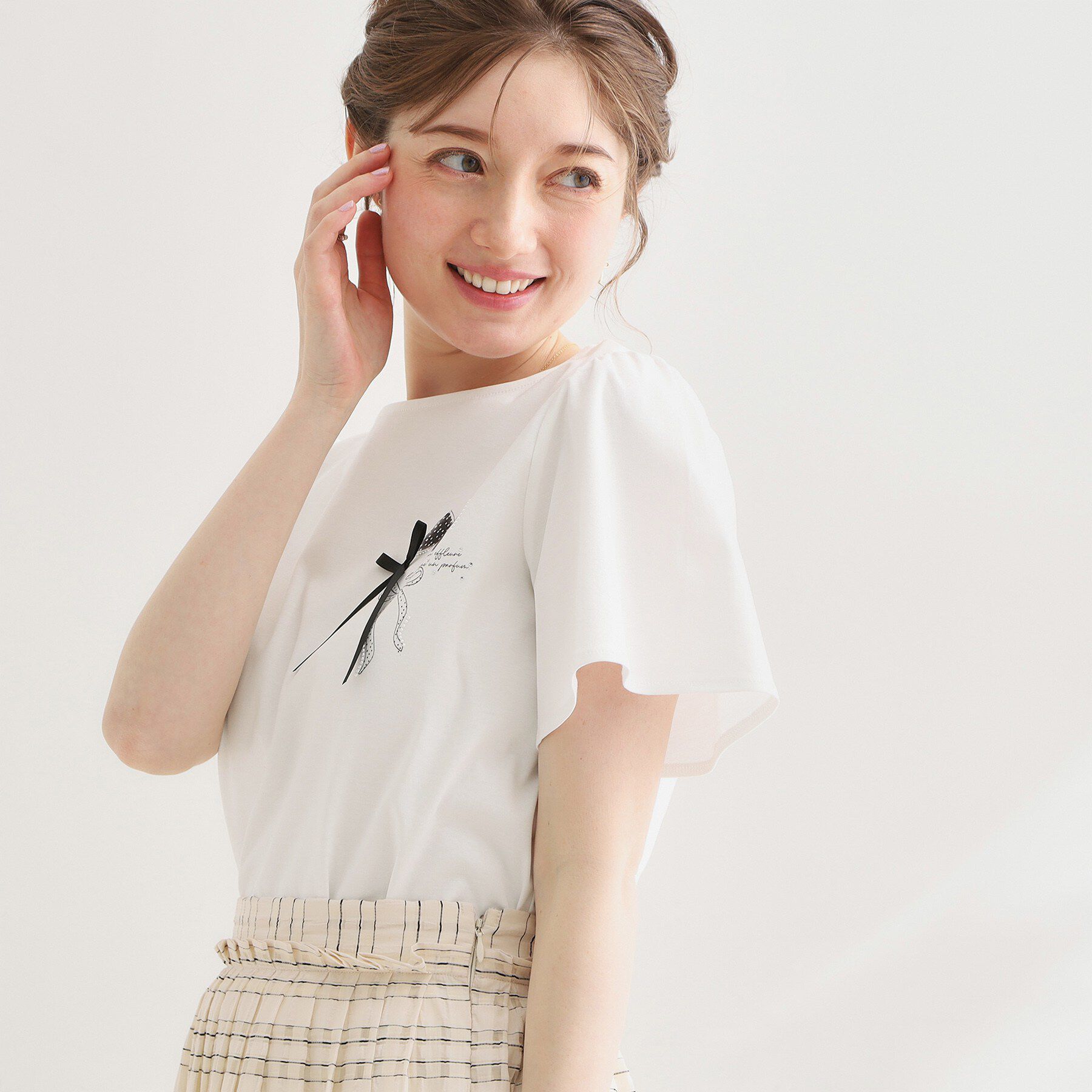 Couture broach「リボンプリントTシャツ」|Tシャツ・カットソー|