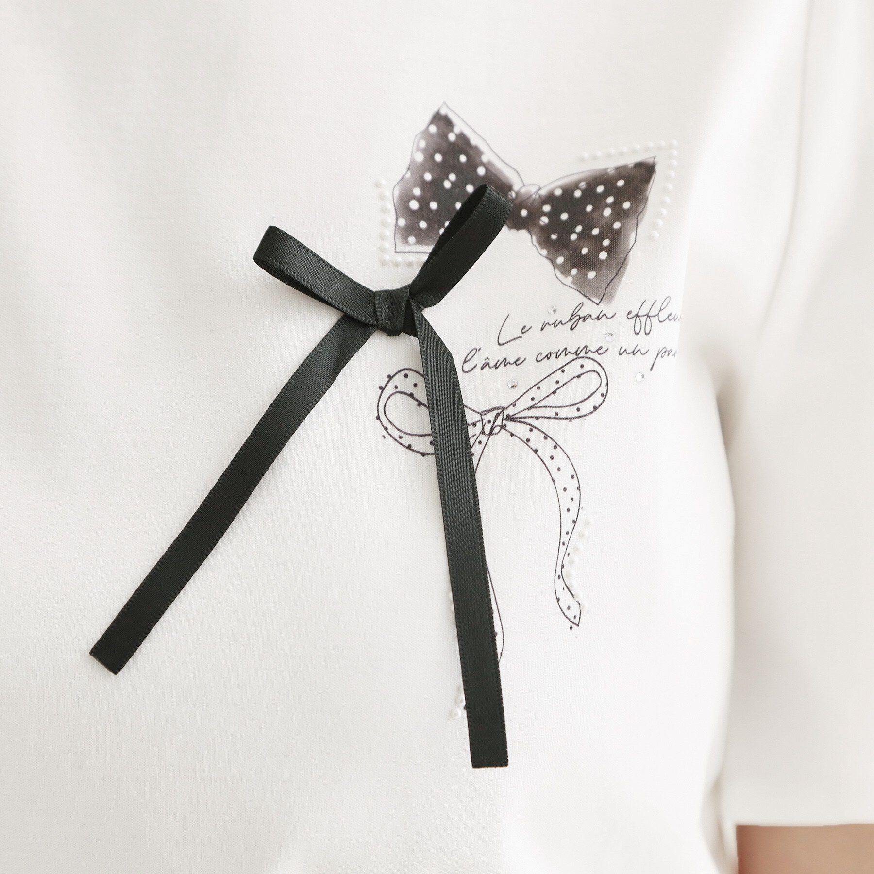 Couture broach「リボンプリントTシャツ」|Tシャツ・カットソー|