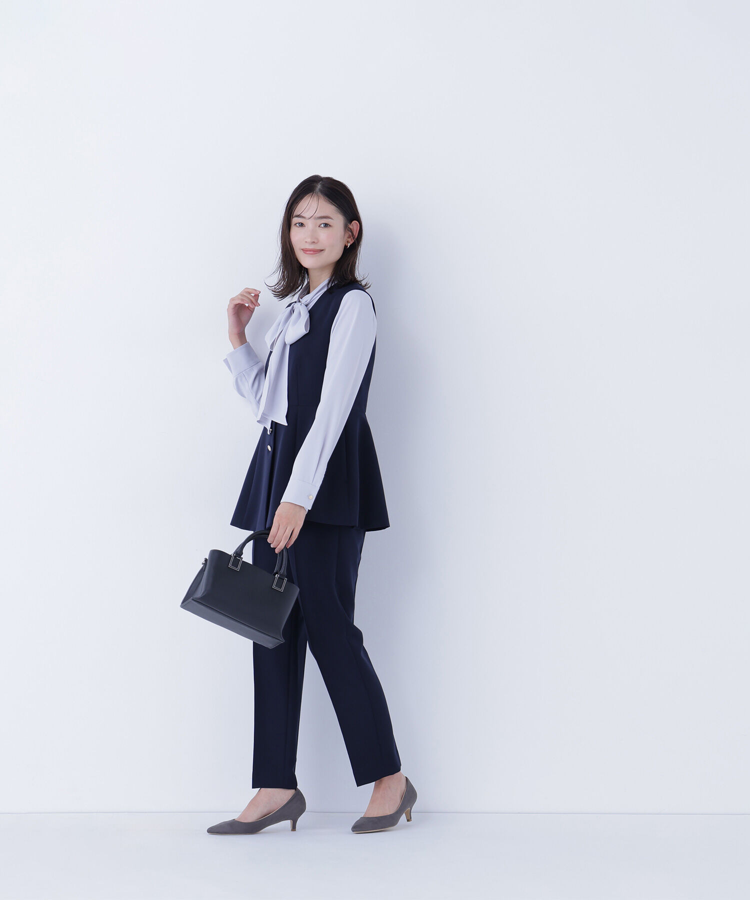  「フロントボタンペプラムジレ SETUP テーパードパンツ」|その他|
