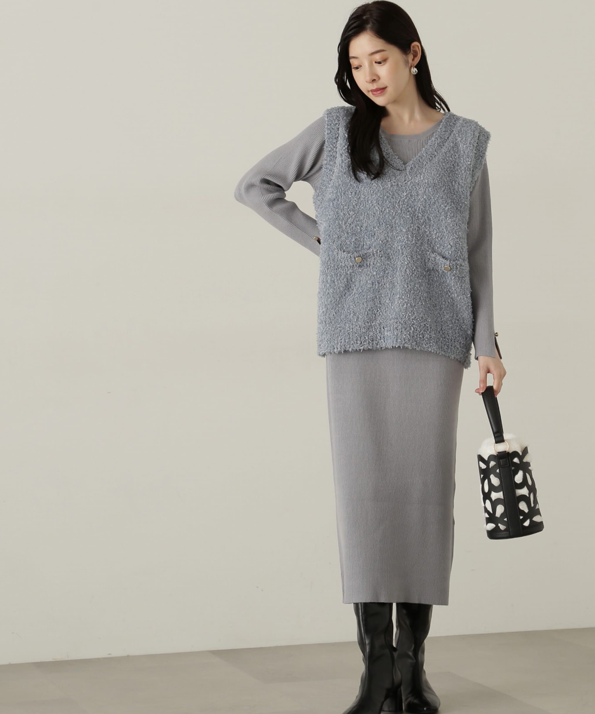 PROPORTION BODY DRESSING「テープヤーンベストニット　24AWセットアップ」|ワンピース|