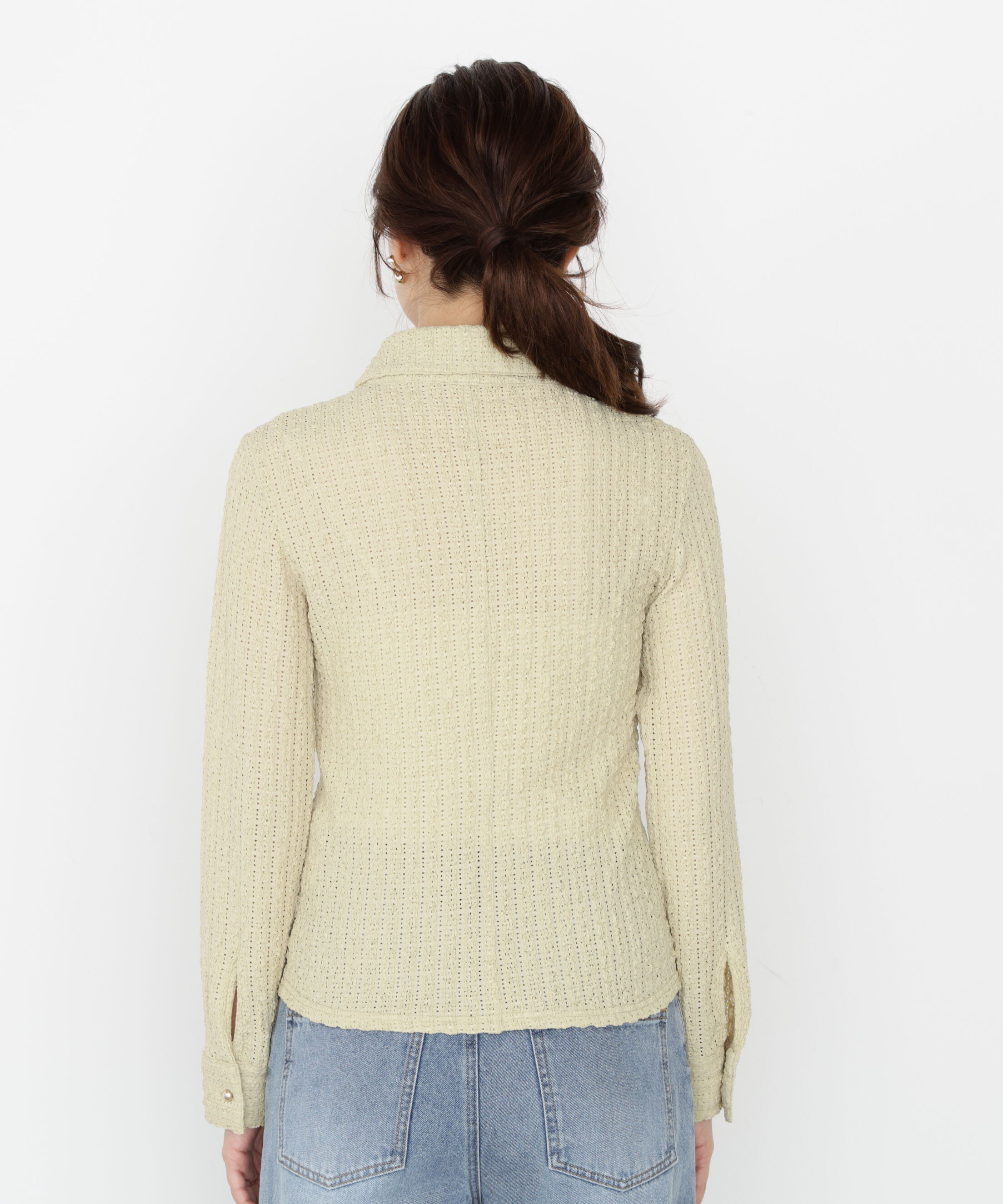 PROPORTION BODY DRESSING「＜ハンドウォッシャブル＞アイレットレースシャツ 25AW」|Tシャツ・カットソー|