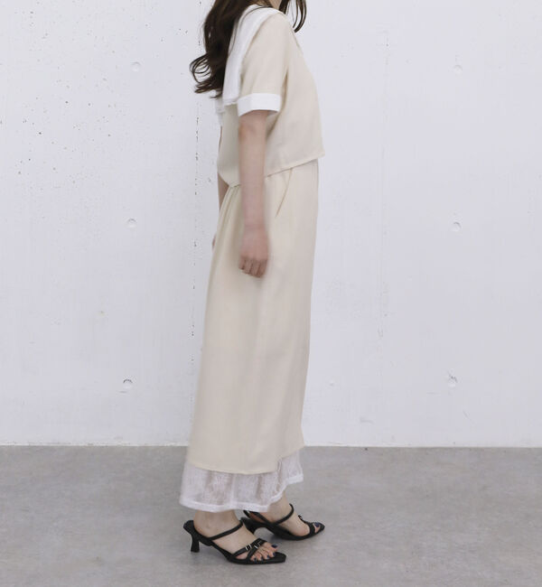 archives「【ＳＥＴ　ＵＰ対応】ベルト付レースレイヤードタイトスカート」|スカート|