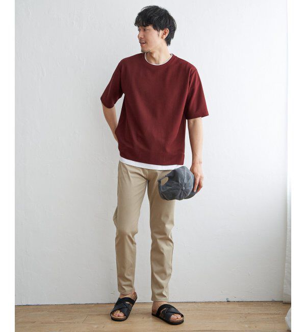 ikka「【吸水速乾】ドライ鹿の子5分袖レイヤードTシャツ」|Tシャツ・カットソー|
