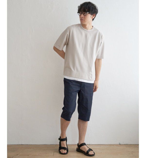 ikka「【吸水速乾】ドライ鹿の子5分袖レイヤードTシャツ」|Tシャツ・カットソー|