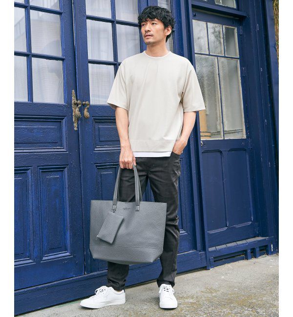ikka「【吸水速乾】ドライ鹿の子5分袖レイヤードTシャツ」|Tシャツ・カットソー|