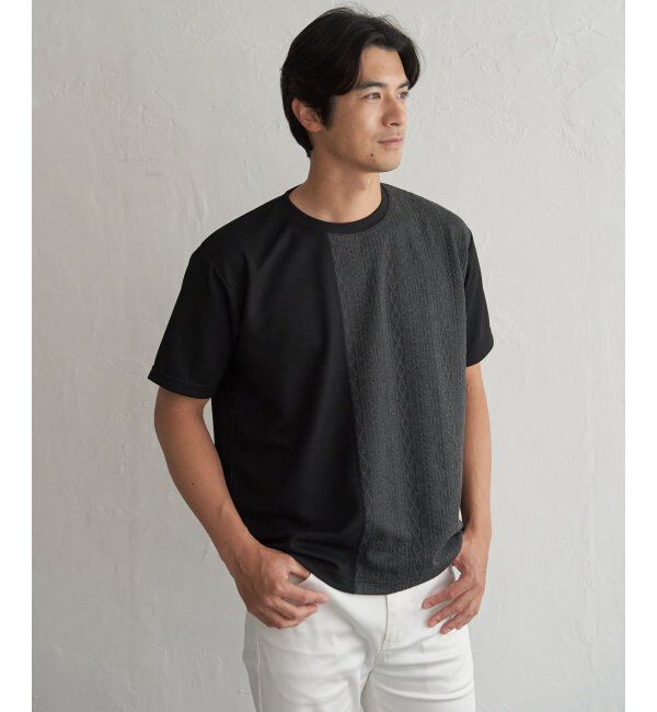 ikka「レイカンＤＲＹフクレＪＱキリカエＴ」|Tシャツ・カットソー|ブラック