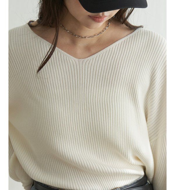 VENCE share style「12GリブVネックプルオーバー」|タンクトップ|